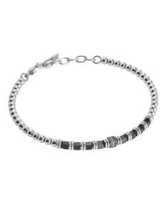 Bracelet beads with black hematite and zircons