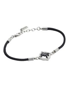 
Man bracelet with black and wind rose pvd marine cord