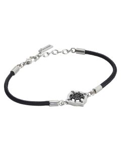 
Man bracelet with black marine cord and pvd rudder