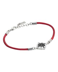 
Man bracelet with red marine cord and pvd rudder