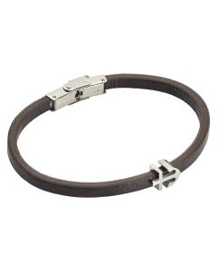 
Brown and leatherette bracelet