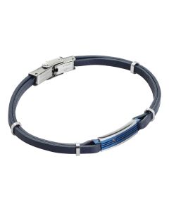 
Blue and zircon leatherette bracelet