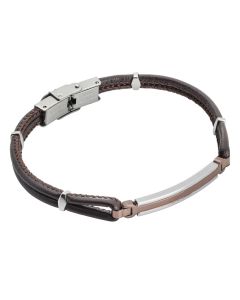 
Brown braided leatherette bracelet