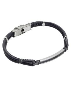 
Black braided leatherette bracelet