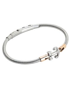 
Steel tubular bracelet with anchor