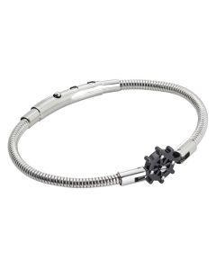 
Tubular steel bracelet with black pvd rudder