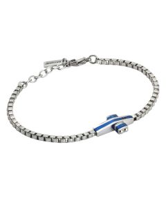 
Steel bracelet with central pvd in blue pvd