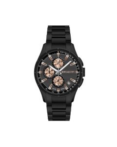 Chronograph in steel black with black dial and counters rosati