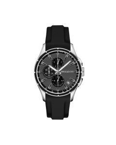 Chronograph in black silicone with gray quadrant and tongue in steel