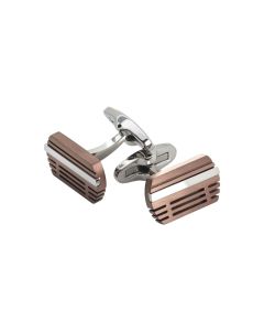 
Steel cufflinks with pink pvd inserts