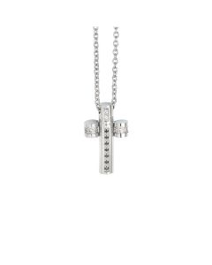 Necklace with crucifix and white zircons and Neri