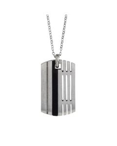 
Steel necklace with plate and black pvd