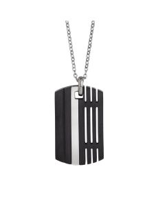 
Steel necklace with black pvd plate