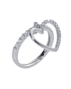 Ring with a pendant in the heart