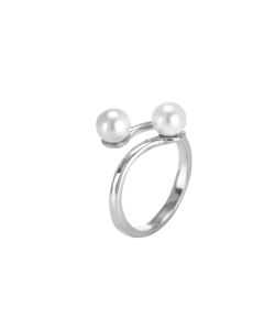 Ring with Swarovski beads white