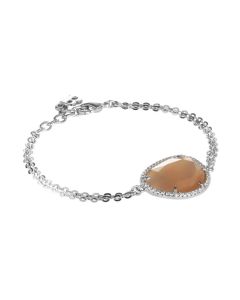Bracelet With Faceted Crystal Orange