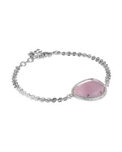 Bracelet With Faceted crystal color pink quartz
