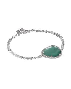 Bracelet With Faceted crystal green mint