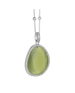 Necklace with faceted crystal olivine