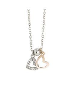 Necklace with double heart shaped pendant