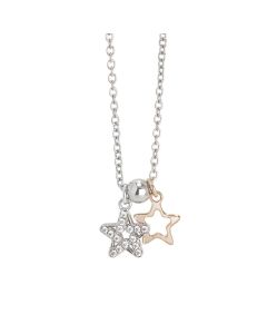 Necklace with double pendant in the form of a star