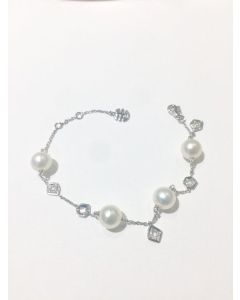 Mimi bracciale perle oro bianco