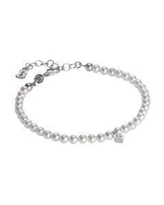 Bracelet in swarovski beads and central heart in zircons