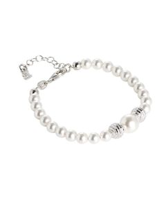Bracelet with Swarovski pearls and diamond balls
