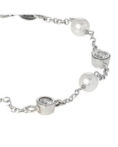 Bracelet with loops of zircons diamond cut and Swarovski beads