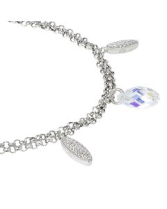 Bracelet in silver rodiatos with Swarovski boreal and shuttles of zircons