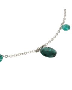 Bracelet with zircons and Swarovski emerald color