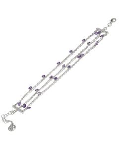 Multiwire Bracelet with zircons color amethyst