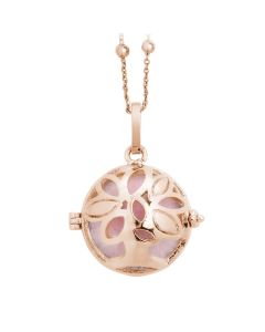 
Rosé necklace with opening casket tree of life and wadding