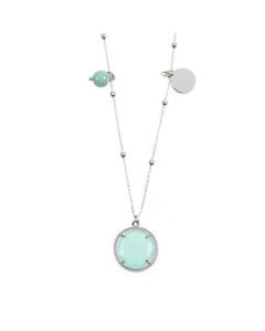 Fancy necklace with crystal color milk and mint