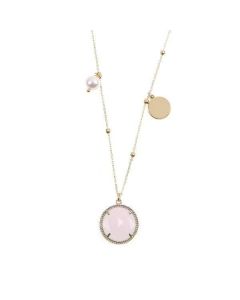 Fancy necklace with crystal pink