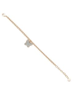 Bracelet with charm butterfly gold plated pink