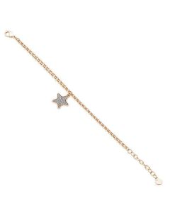 Bracelet with charm Star Gold plated pink