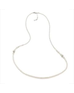 Collana in argento e filo di perle Swarovski