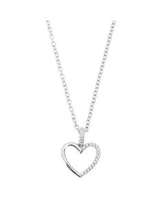 Necklace in silver with a pendant in the shape of a heart