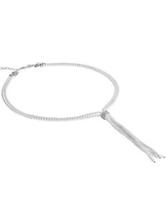 Collana con pendente a ciuffetto, perle Swarovski, argento e zirconi