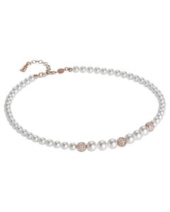 Pink necklace with Swarovski beads degradÃ¨ and zircons