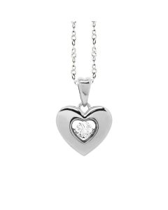 Necklace with a pendant in the heart measure "medium" and zircon