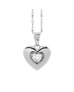 Necklace with a pendant in the heart measure "large" and zircon