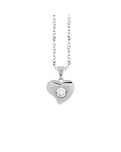 Necklace Pendant with a curved heart measurement "small" and zircon