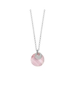 Necklace Pendant with Swarovski faceted light rose and zircons
