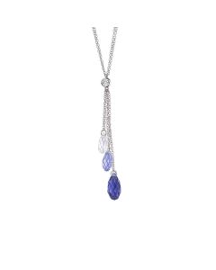 Necklace with a sprig of Swarovski from violet accents and zircons