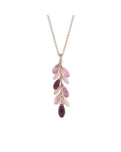 Necklace Pendant with a sprig of Swarovski from shades of lilac and shuttles of zircons