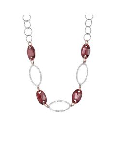 Rollò necklace with zircons and Swarovski red magma