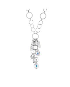 Rollò necklace with sprigs of Swarovski aurora borealis and zircons
