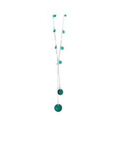 Necklace with zircons emerald and Swarovski emerald